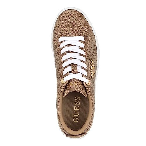 Guess Women's GENZA Sneaker, Latte Multi 110, 7 - Image 2
