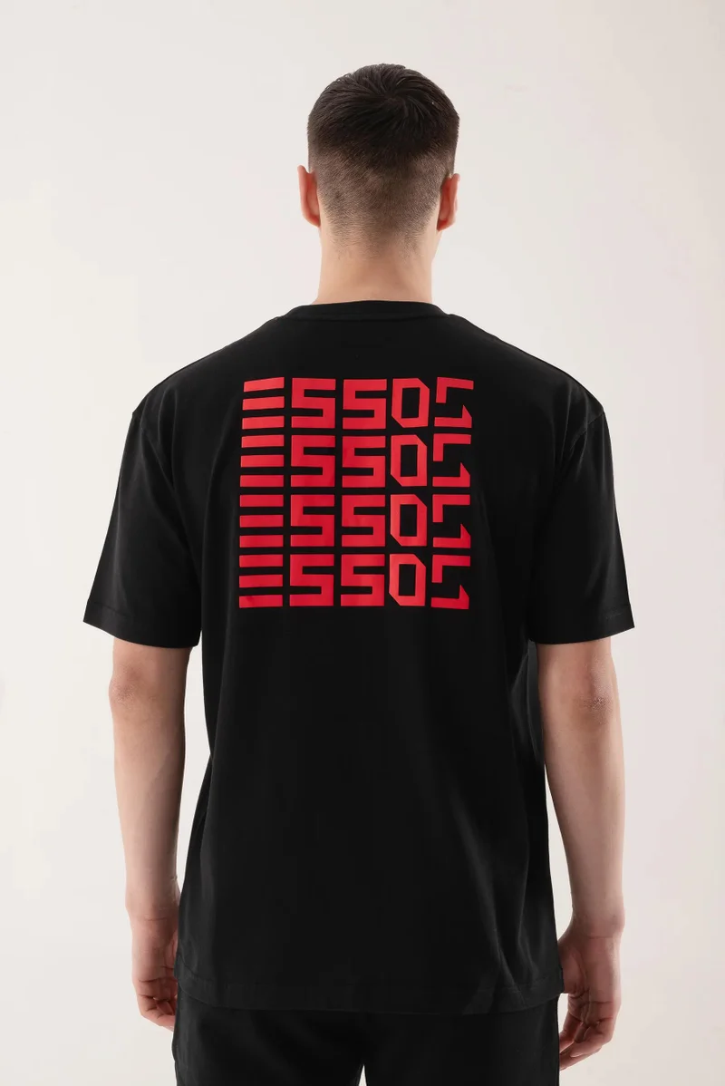 Esso5  Embossed Logo Oversized Tee for Men | Best Price UAE