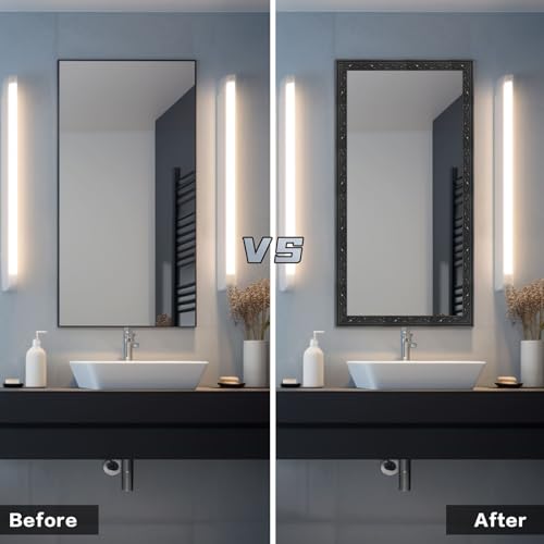 WADILE 90"x 3.1" Crown Molding Peel and Stick, Flexible Wallpaper Border Wall Trim Border, Self Adhesive Mirror Moulding Frame Lines, 3D Edging Foam Wallpaper Border Ceiling Baseboard, Black - Image 4