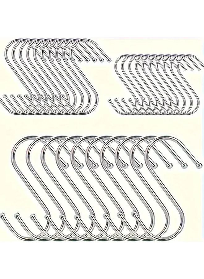 10pcs S Size Stainless Steel S Hooks Multipurpose For Kitchen Bathroom Garden - Image 3
