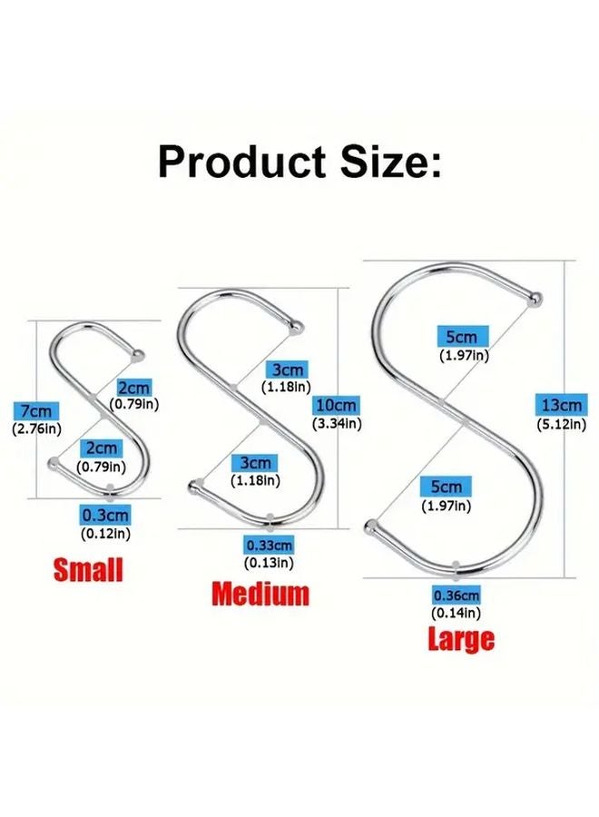 10pcs S Size Stainless Steel S Hooks Multipurpose For Kitchen Bathroom Garden - Image 4