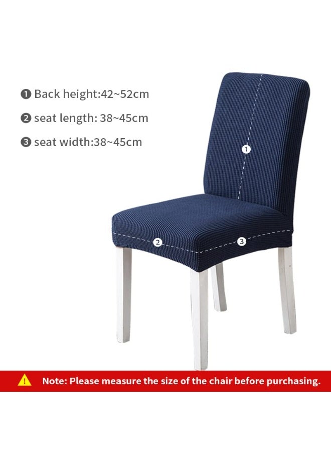 JZS Dining Chair Covers Set of 6 Stretchable Protector Seat Slipcovers Soft Jacquard Fabric Removable and Washable Fit for Dinning Room, Old Chair, Wedding Ceremony (Dark Blue) - Image 2