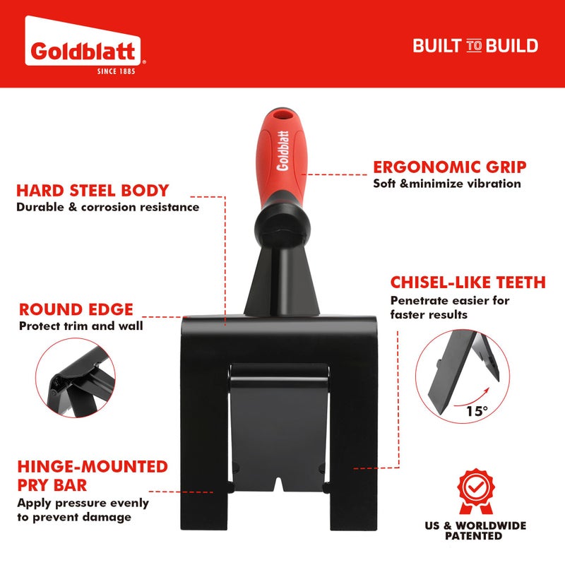 Goldblatt Trim Puller, 4-Inch Tile Removal Multi-Tool for Commercial Work & Home Improvement, Baseboard, Molding, Siding and Floor Removal, Remodeling - Image 3