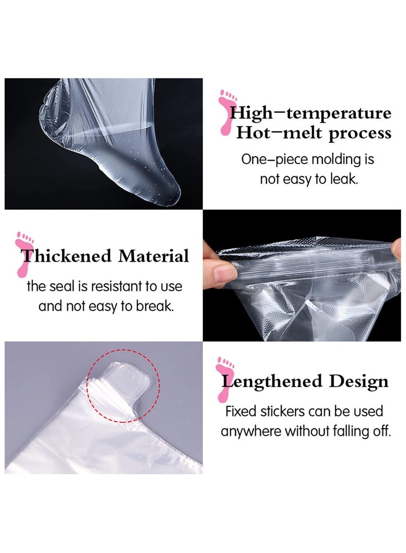 KIIUMI 100-Piece Clear Plastic Disposable Booties, Larger Thicker Thermal Therapy Feet Covers Bags Plastic Socks Liners 31*24*17  - Image 5