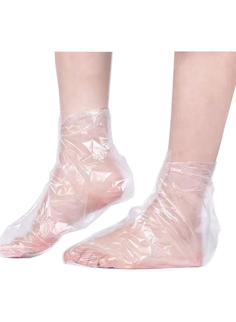 KIIUMI 100-Piece Clear Plastic Disposable Booties, Larger Thicker Thermal Therapy Feet Covers Bags Plastic Socks Liners 31*24*17  - Image 1