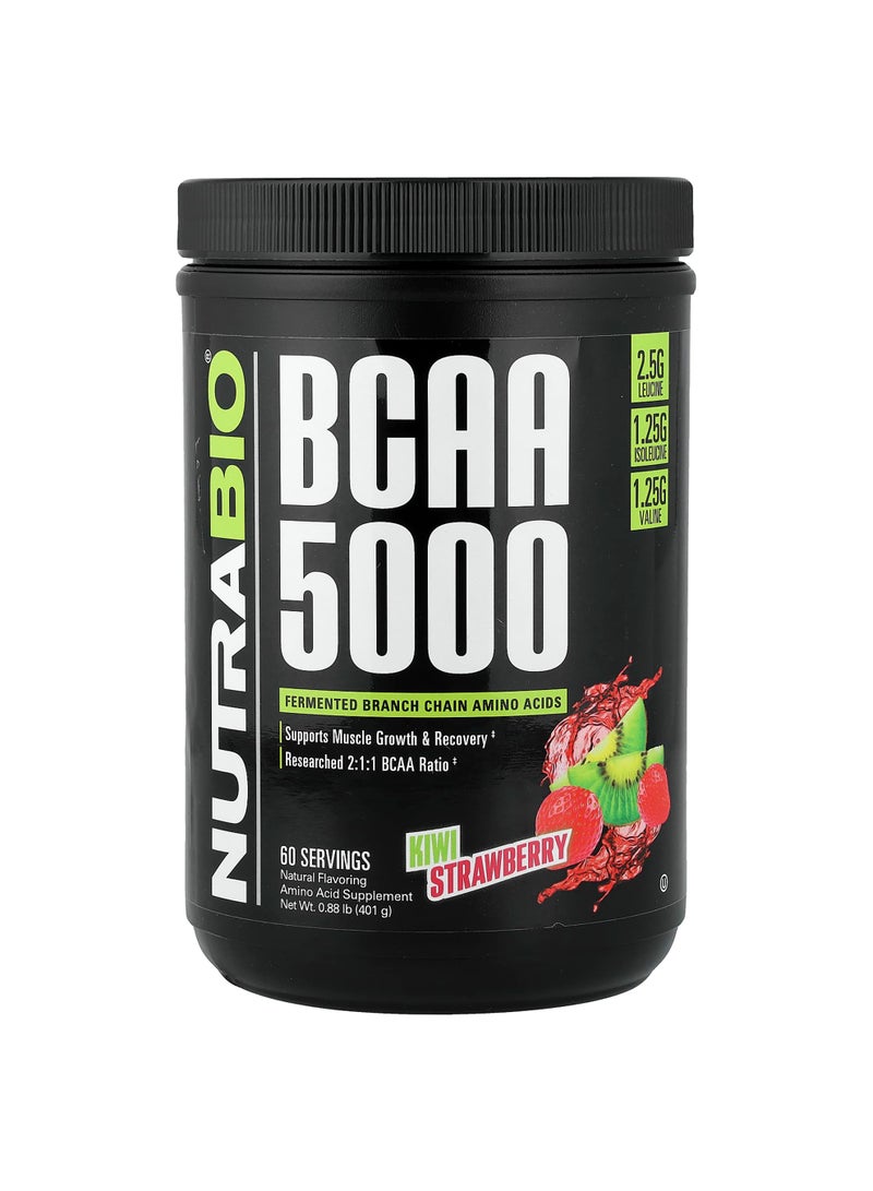 NutraBio BCAA 5000, Kiwi Strawberry, 0.88 lb (401 g)
