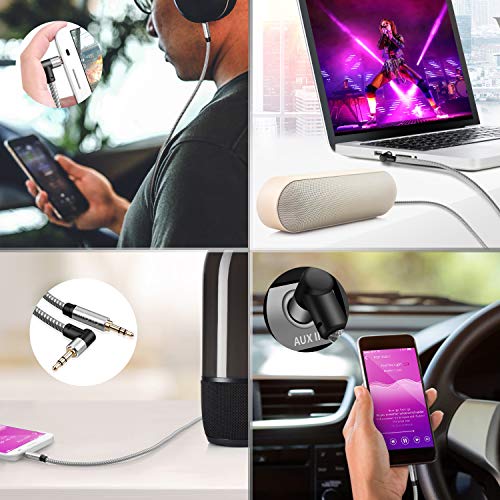 Hftywy Aux Cord,50 ft 3.5mm Audio Cable Headphone Cable Male to Male Stereo Hi-Fi Sound Nylon Braided aux to aux 1/8 Cable for Car Home Stereos Speakers Tablets, Speakers - Image 2
