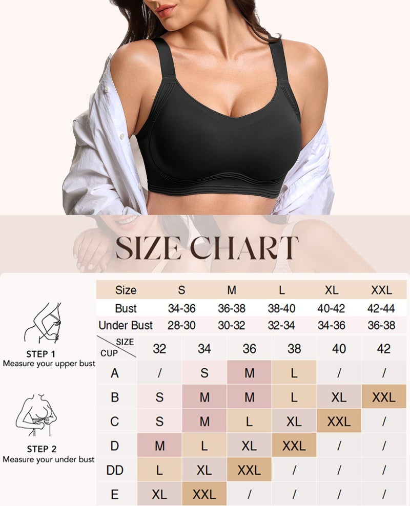 Avidlove Jelly Bras for Women No Underwire Wireless Push Up Bra Comfortable Full Coverage Seamless Womens Bralettesï¼ˆBlack Lï¼‰ - Image 5