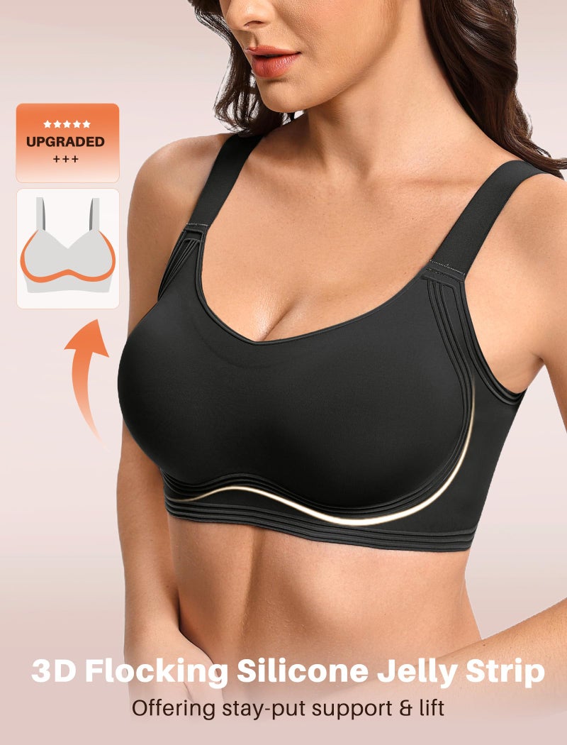 Avidlove Jelly Bras for Women No Underwire Wireless Push Up Bra Comfortable Full Coverage Seamless Womens Bralettesï¼ˆBlack Lï¼‰ - Image 4