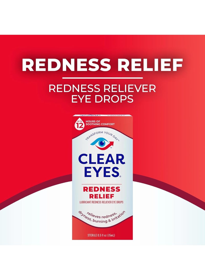 Clear Eyes Redness Relief | Relieves Drying, Burning & Irritations | 0.5 oz | Pack of 3 - Image 4
