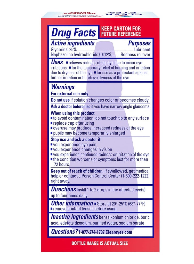 Clear Eyes Redness Relief | Relieves Drying, Burning & Irritations | 0.5 oz | Pack of 3 - Image 5