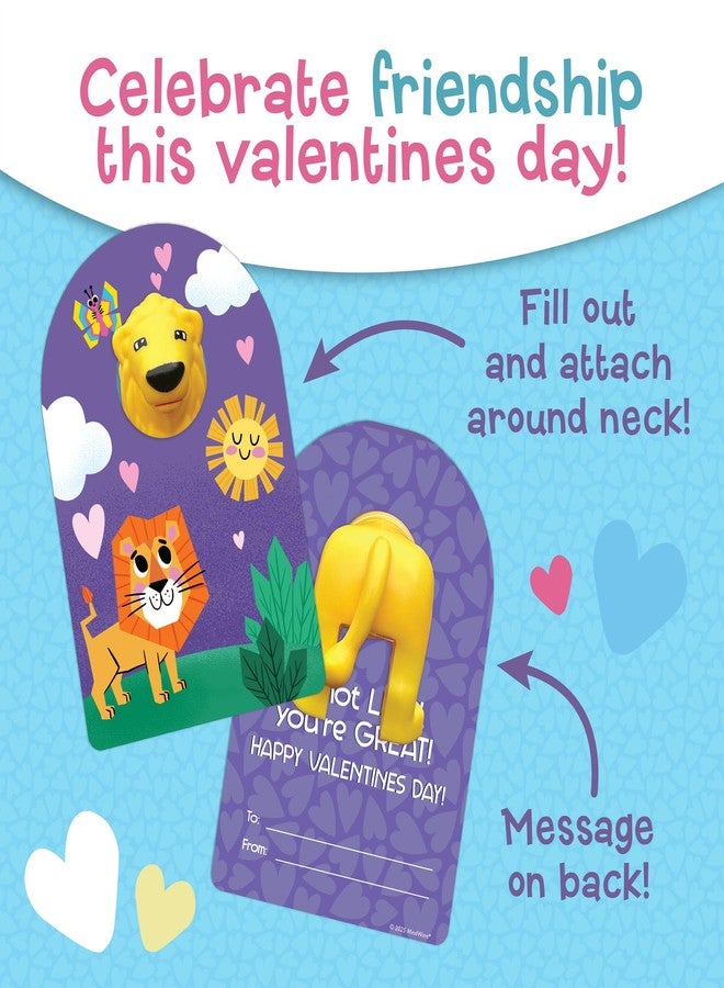 Peaceable Kingdom Animal Tube Poppers - 6-Pack Valentine’s Day Toys for Kids Ages 2+, Lion, Giraffe & Tiger Designs, Fun Popping Sensory Toy for Daycare and Preschool - Image 4