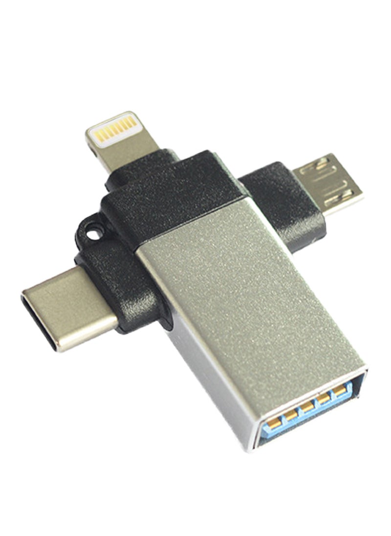 Generic - 3-in-1 Type C to USB A, OTG Adapter USB Type C Male to USB A Female - Image 1