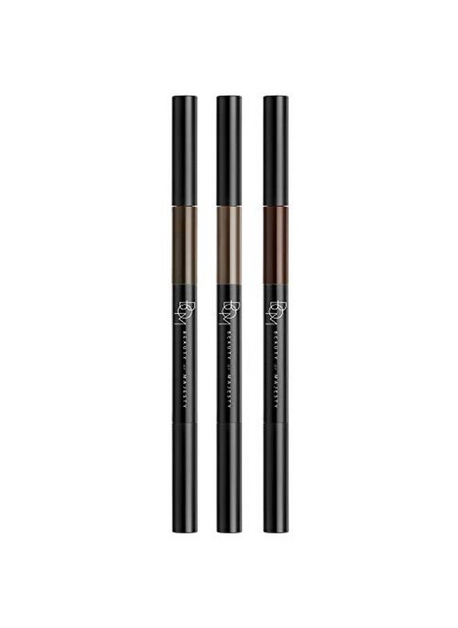 bom - 3 In 1 Triple Edge Eyebrow Pencil With Blender And Spoolie Long Lasting Waterproof, Choco Brown - Image 1