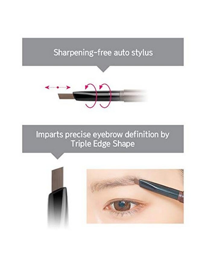 bom - 3 In 1 Triple Edge Eyebrow Pencil With Blender And Spoolie Long Lasting Waterproof, Choco Brown - Image 1