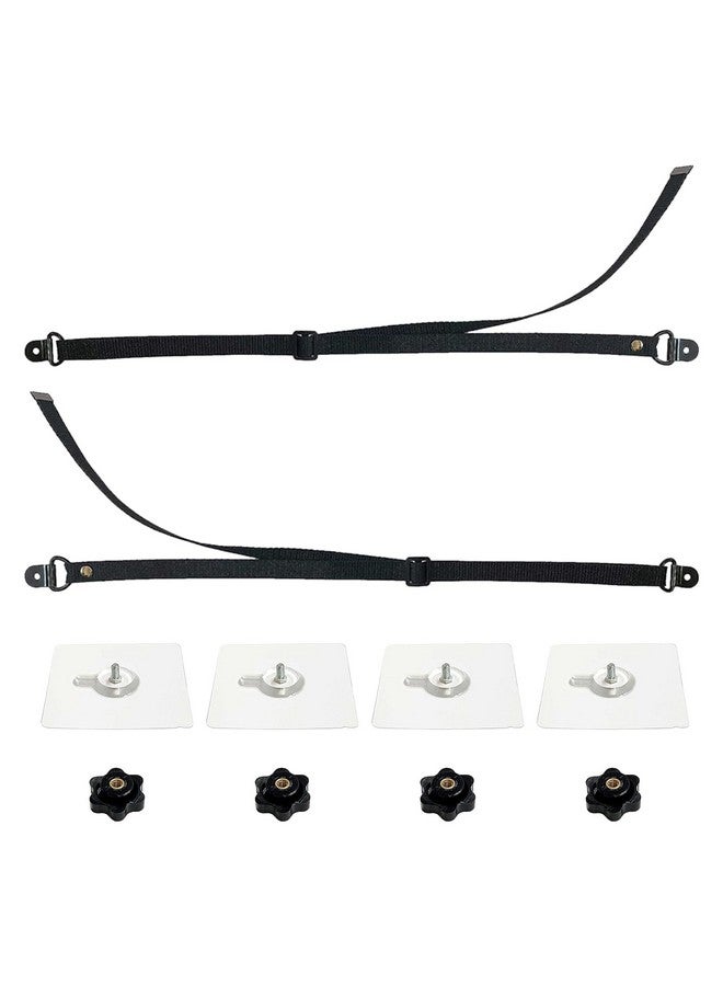 PUXING 2 Pack Adjustable TV Safety Straps TV Wall Anchors No-Drill Adhesive Anti-Tip Furniture Anchors for Proofing Furniture Wall Anchors Flat Screens Fix to Wall,Cabinet,Stand Or Desk(COLOR:black) - Image 3