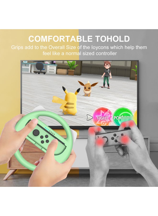 ماركة غير محددة ملحقات عجلة القيادة الأصلية لجهاز Nintendo Switch JOYCON عجلة القيادة لجهاز Nintendo Switch عبوة من قطعتين - لون المنتج: على شكل أذن وردي وأزرق عبوة من قطعتين (باستثناء joycon)  - Image 3