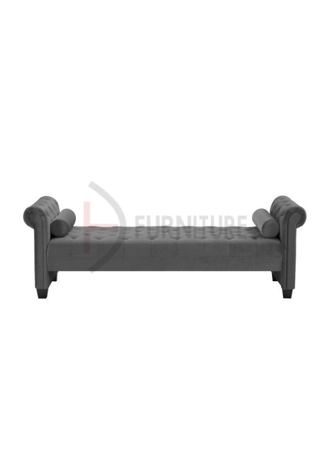 DIVINE FURNITURE Tufted Ottoman With Round Pillows  - Image 3