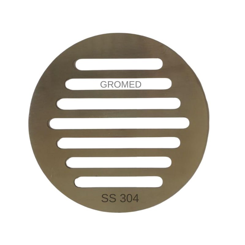 Gromed Round Floor Drainer/Drain Floor Trap Jaali for Terrace, Porch, Bathrooms - SS304 Rust Proof Heavy Duty, 1.2mm/18G Thick, Pack of 2 - Image 1