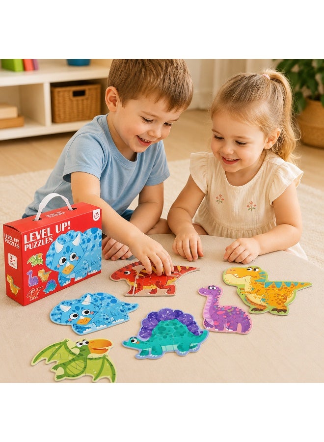 Educational Cognitive Puzzle Set - Dinosaurs - 6 Puzzles per Box - Montessori Learning Toy - Image 5