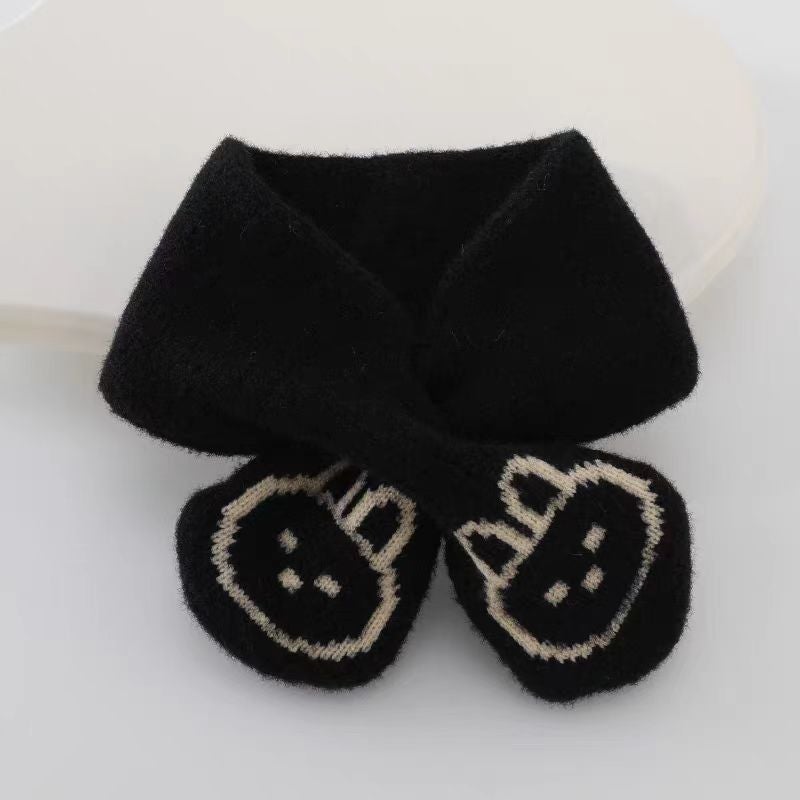 Cute Rabbit Baby Knit Hat Scarf Set Pink [scarf]]  - Image 2