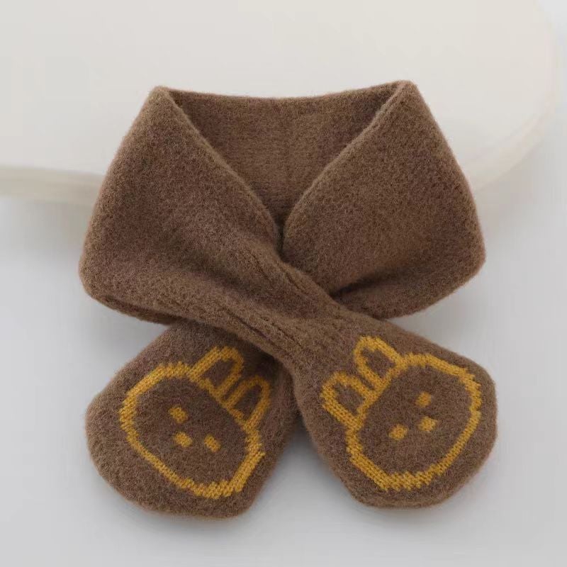Cute Rabbit Baby Knit Hat Scarf Set Pink [scarf]]  - Image 3