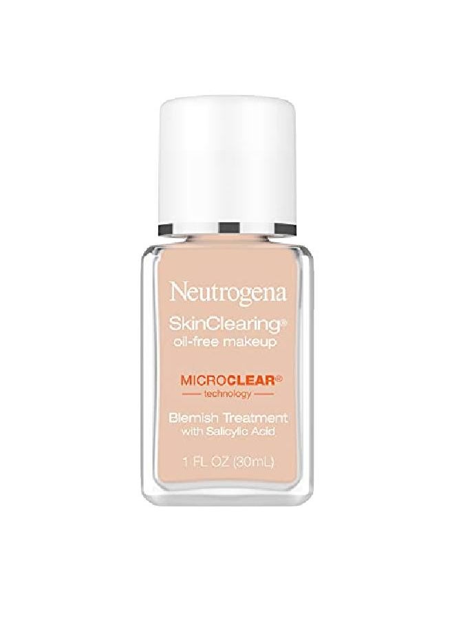 Neutrogena Skinclearing Oilfree Acne And Blemish Fighting Liquid Foundation With .5% Salicylic Acid Acne Medicine Shine Controlling Makeup For Acne Prone Skin 50 Soft Beige 1 Fl. Oz  - Image 2
