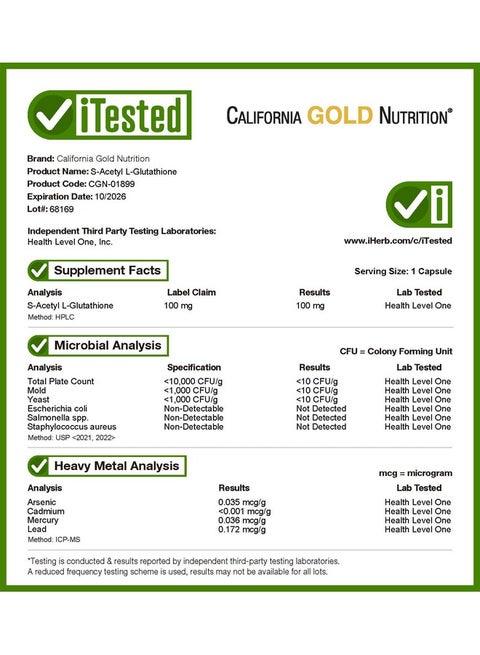 california gold nutrition glutathione California Gold Nutrition California Gold Nutrition S-Acetyl L-Glutathione, 100 mg, 30 Veggie Capsules | Best Price Bahrain