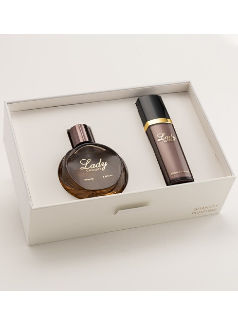 غناتي مجموعة عطر ليدي 100 مل + لوشن 50 مل - Image 1