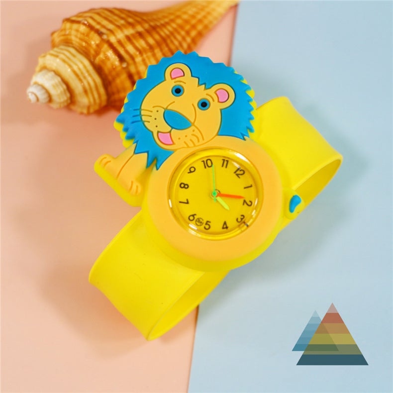 Creative Kids Cartoon Animal Slap Watches Lion 
