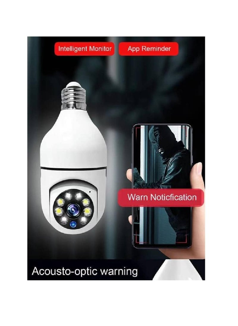 GENNEXT - New Light Bulb Camera, Wireless WiFi Full HD 5MP Security Light Bulb Camera, 360 Panoramic IP Camera, 1080P 2.4GHz Indoor Outdoor WiFi Camera with Real-time Motion Detection, Alerts, Night Vision - Image 1
