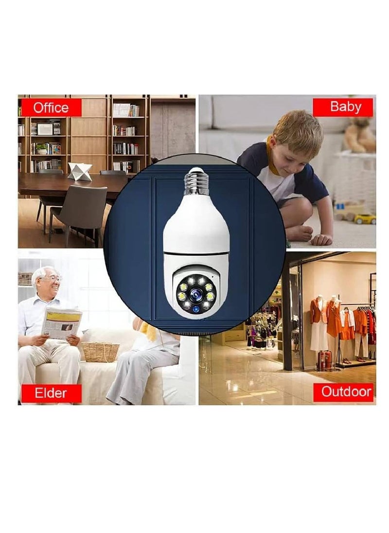 GENNEXT - New Light Bulb Camera, Wireless WiFi Full HD 5MP Security Light Bulb Camera, 360 Panoramic IP Camera, 1080P 2.4GHz Indoor Outdoor WiFi Camera with Real-time Motion Detection, Alerts, Night Vision - Image 1