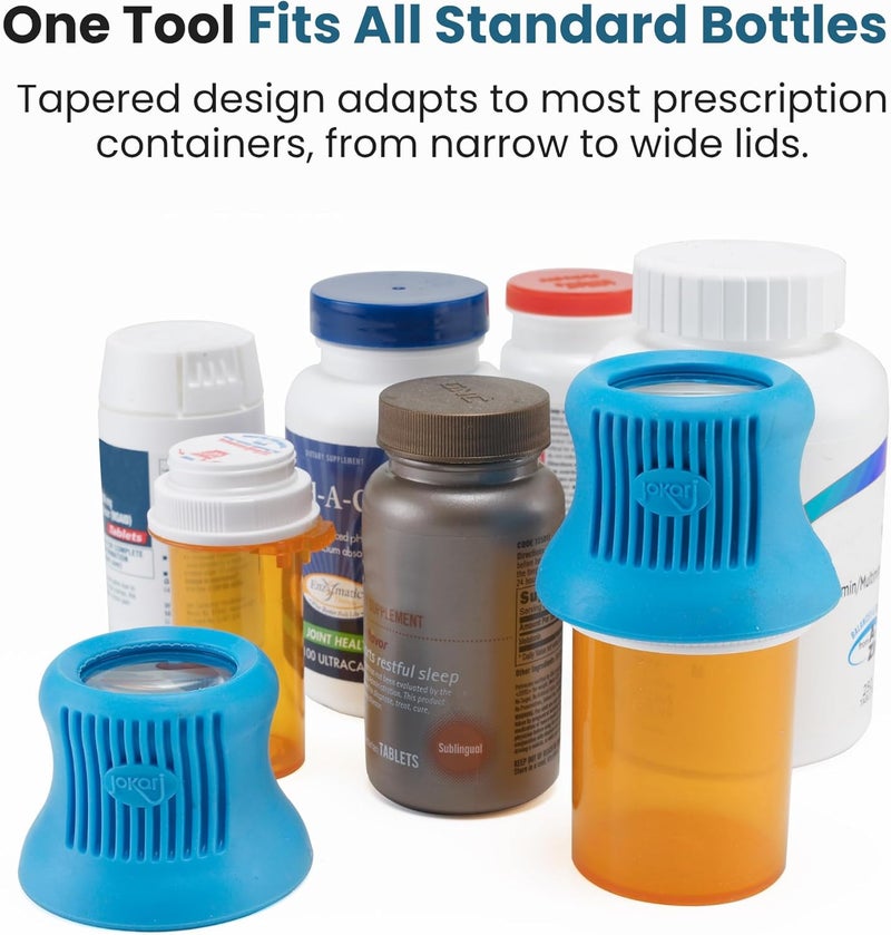 Jokari Easy Open Prescription Medicine Bottle Opener and Built in Magnifying Glass. Helps Read Medical Pharmacy Label Print to Ensure Taking Correct Pills and Dosage. (3-Pack) - Image 4