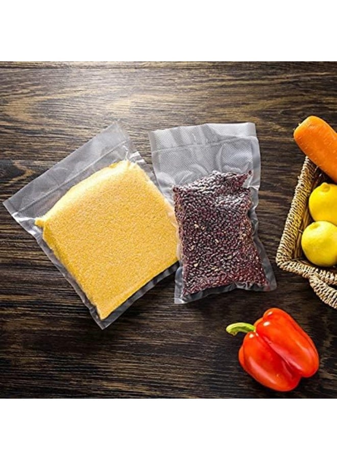 تراجو أكياس تفريغ الهواء من تراجو، مصنوعة من مواد آمنة غذائياً وخالية من مادة BPA، قابلة للاستخدام في الميكروويف، بسماكة 90 ميكرون، مناسبة للسفر، محكمة الإغلاق، للتعبئة والتغليف (شفافة مع جانب واحد منقوش). - Image 1
