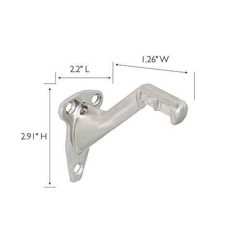 Design House 5-Pack Standard Handrail Brackets for Stairways and Hallways, Satin Nickel – Design House, 182006 - Image 2