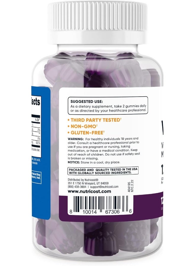 Nutricost Vitamin D3 Gummies Mixed Berry 120 Count for All Ages - Image 3