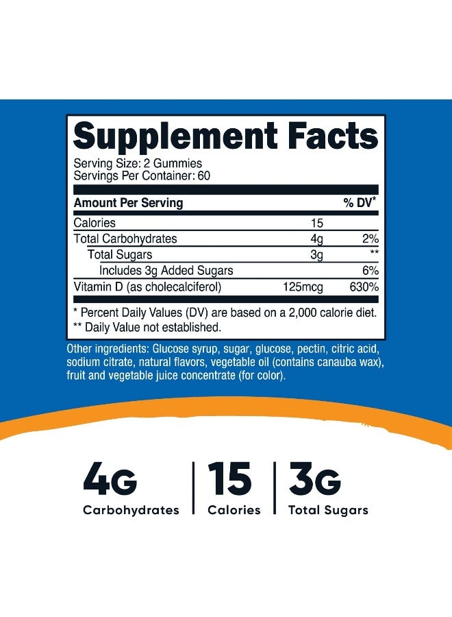 Nutricost Vitamin D3 Gummies Mixed Berry 120 Count for All Ages - Image 2