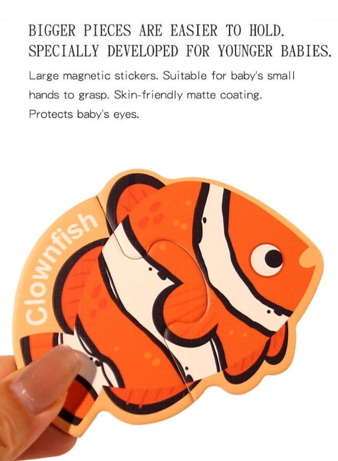 مغناطيس للثلاجة، مغناطيس للثلاجة برسومات حيوانات، 30 قطعة من الألغاز المغناطيسية برسومات حيوانات، ملصقات مغناطيسية لطيفة للثلاجة، ألعاب تعليمية للأطفال من المطاط الناعم المغناطيسي، ألعاب تعليمية لتهجئة الكلمات للأطفال الصغار من عمر 3 سنوات فما فوق (بنين وبنات) - Image 4