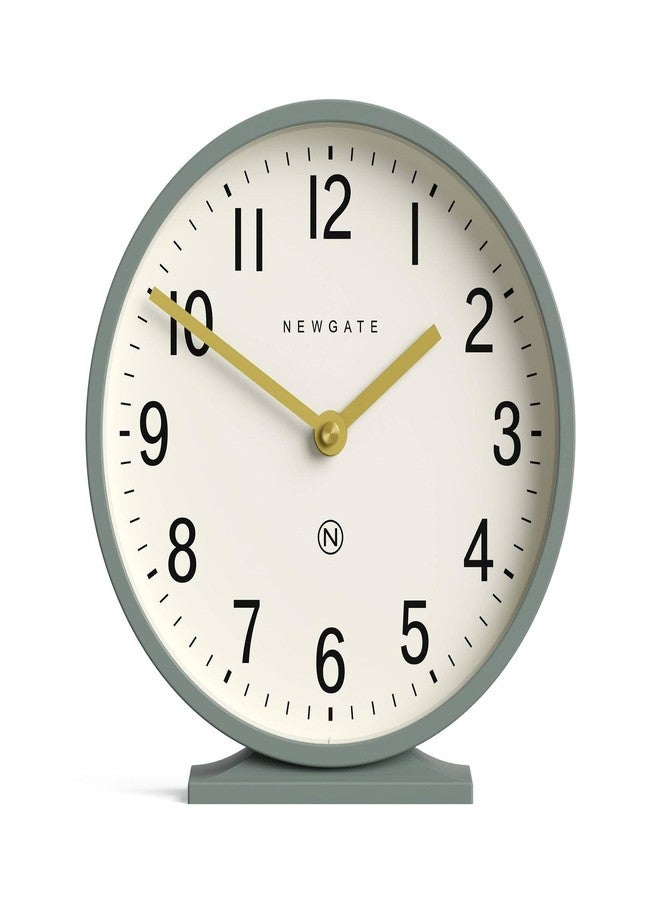NEWGATE® Q Mantel Clock | Modern Classic Round Mantel Clock | Asparagus Green | Contemporary Style for Mantel, Desk, Table, Shelf or Bedside - Image 1