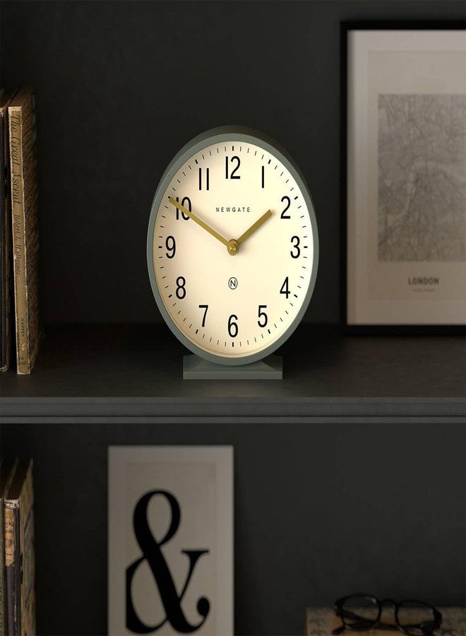 NEWGATE® Q Mantel Clock | Modern Classic Round Mantel Clock | Asparagus Green | Contemporary Style for Mantel, Desk, Table, Shelf or Bedside - Image 2