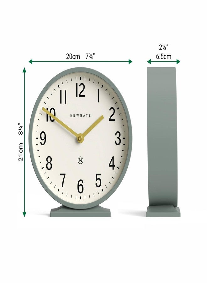 NEWGATE® Q Mantel Clock | Modern Classic Round Mantel Clock | Asparagus Green | Contemporary Style for Mantel, Desk, Table, Shelf or Bedside - Image 3