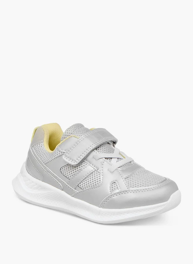 جونيورز Boys Panelled Sneakers with Hook and Loop Closure