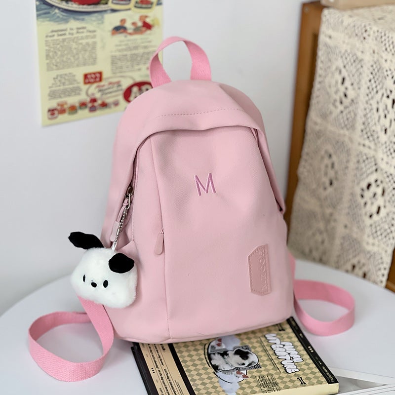 Cute Milk-Colored Kids Mini Backpack Pink + pendant