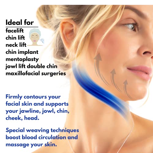 invera Post Surgery Neck and Chin Compression Garment Wrap Bandage, Face Slimmer, Jowl Tightening, Neck Coverage, Chin Lifting Strap (Medium (Pack of 1)) - Image 3