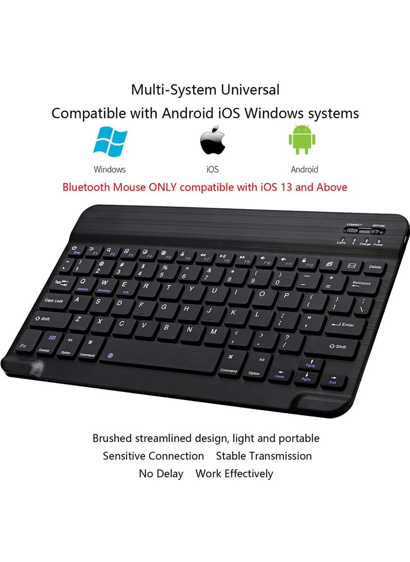 Rock Pow - Ultra-Slim Bluetooth Keyboard and Mouse Combo Rechargeable Portable Wireless Keyboard Mouse Set for Apple iPad iPhone iOS 13 and Above Samsung Tablet Phone Smartphone Android Windows - Image 1