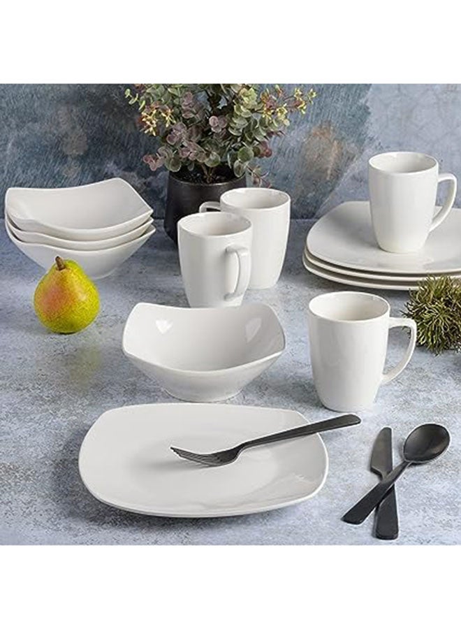 طقم 12 قطعة بورسلين ابيض - Image 4