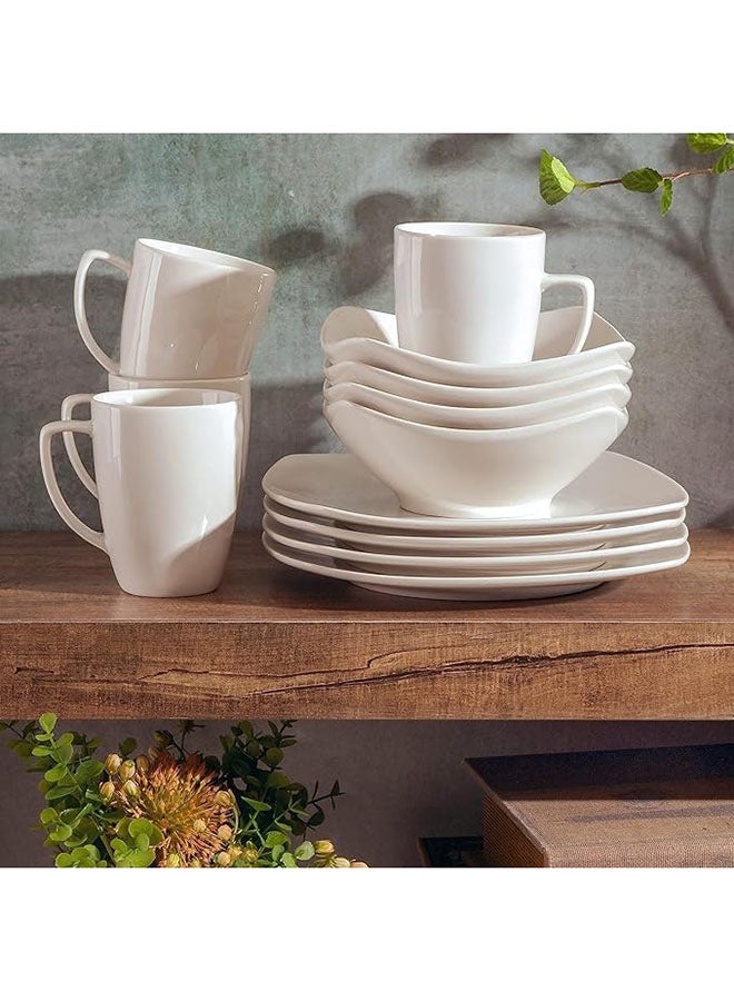 طقم 12 قطعة بورسلين ابيض - Image 5