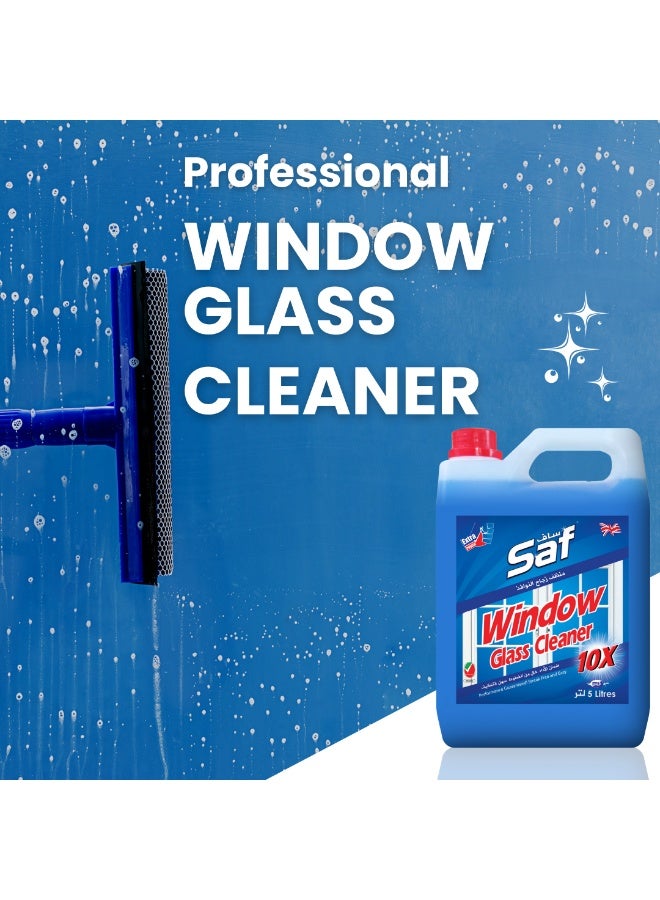 اس اي اف منظف ​​النوافذ والزجاج 5 لتر، أزرق - محلول تنظيف زجاج احترافي قوي للحصول على نتائج واضحة تمامًا - Image 3