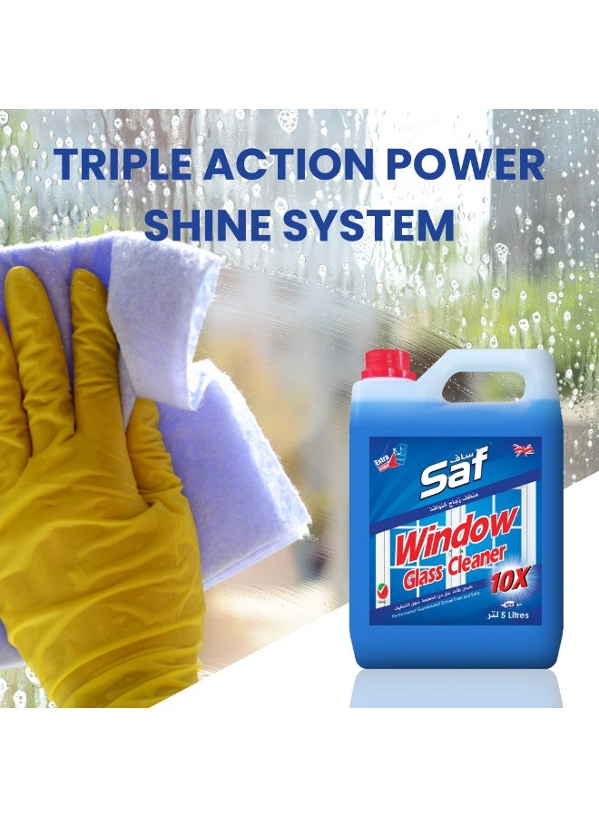 اس اي اف منظف ​​النوافذ والزجاج 5 لتر، أزرق - محلول تنظيف زجاج احترافي قوي للحصول على نتائج واضحة تمامًا - Image 5