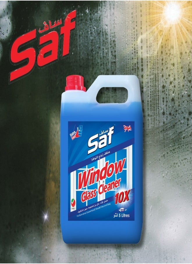 SAF SAF Window & Glass Cleaner 5L, Blue - Professional-Strength Glass Cleaning Solution for Crystal-Clear Results  - Image 3